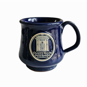 Deneen Pottery Olcott House Bed & Breakfast Mug Duluth Minnesota Blue Stoneware